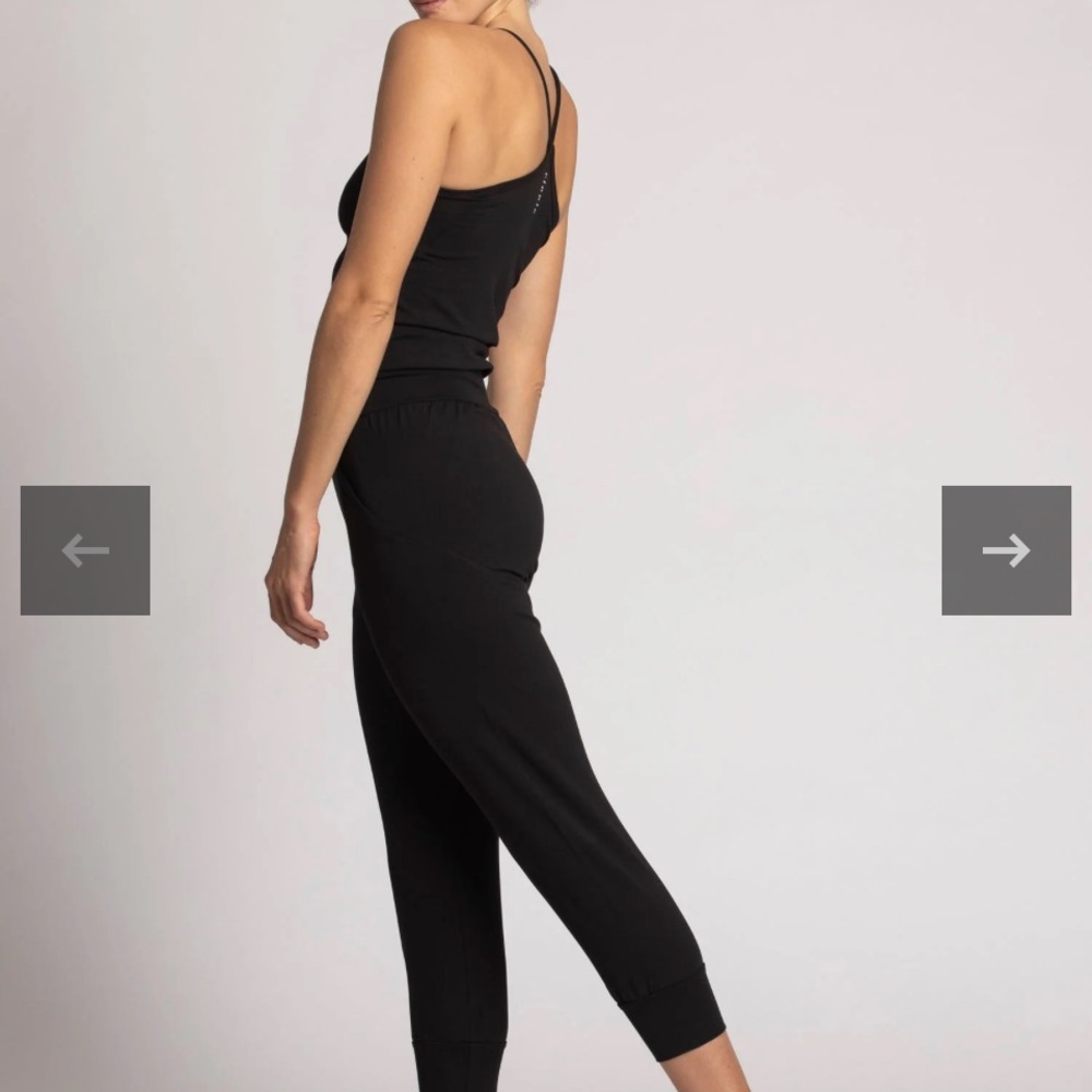 Grey Organic cotton ripple yoga jumpsuit S